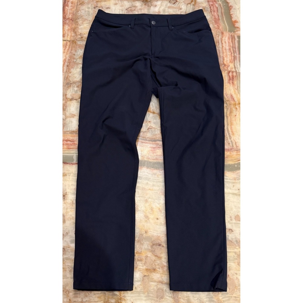 Lululemon Mens ABC Performance Pants Black 5-Pockets Straight Leg 33